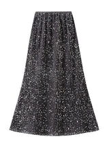 Long Sequined Velvet Fishtail Skirt