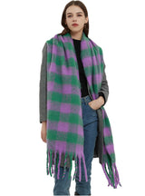 Thickened Coarse Beard Plaid Scarf