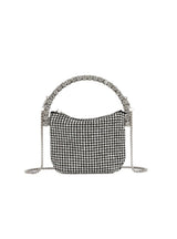 Semi-circular Diamond-encrusted Diagonal Bag