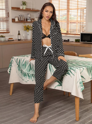 Polka-dot Long-sleeved Pajamas Suit