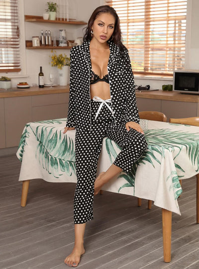 Polka-dot Long-sleeved Pajamas Suit