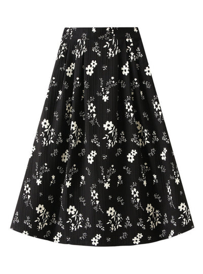 Floral Summer Slim Pleated Skirt