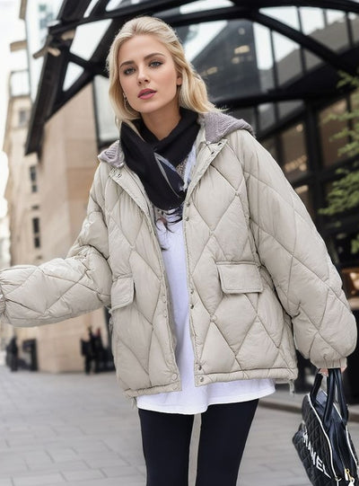 Short Hooded Loose Cotton-padded Jacket