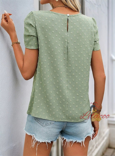 Short-sleeved Jacquard Pullover Shirt