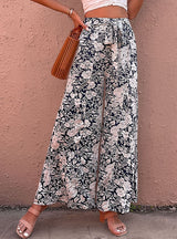 Printed High Waist Micro Flared Pants