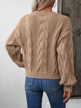 Solid Color Twist Pullover Retro Loose Sweater