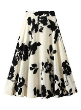 High Waist Slim Branch Print Skirt