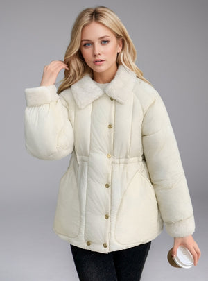 Short Thick Solid Color Cotton-padded Jacket