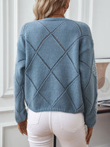 Sequined Rhombic Pullover Loose Sweater