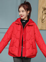 Loose Fake Two Short Cotton-padded Down Jacket