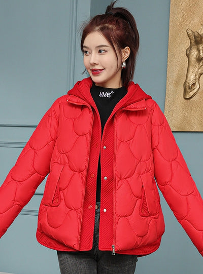 Loose Fake Two Short Cotton-padded Down Jacket