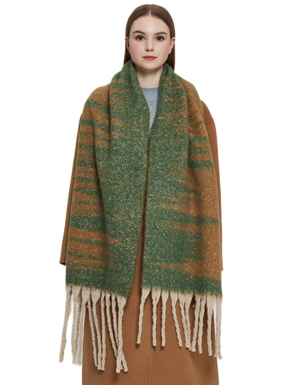 Thickened Jacquard Coarse Fringed Scarf