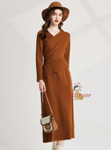 Thickened Semi-high Neck Sweater Dress