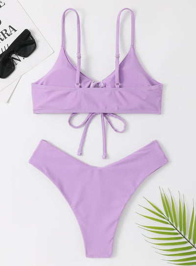 Sexy Solid Color Bikini