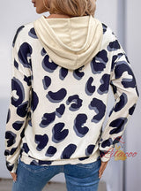 Hollow Splicing Hoodie Printing Fake Two Pieces Top