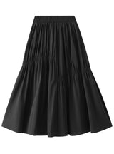 Irregular Pleated Elastic Waist Skirt