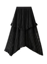 Medium and Long Irregular Gauze Lace Skirt