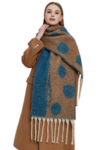 Thickened Jacquard Tassel Polka Dot Scarf