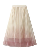 Gradient Gauze Pleated Skirt