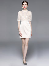 Heavy Industry Beaded Lace Slim Dress