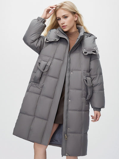 Over-the-knee Extended Loose Cotton-padded Jacket Coat