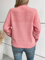 Solid Color Semi-high Neck Loose Sweater