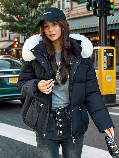 Large Fur Loose Padded Cotton-padded Jacket Coat