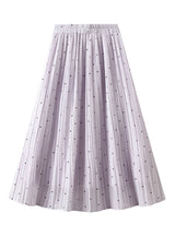 Polka Dot Pleated High Waist Chiffon Pleated Skirt