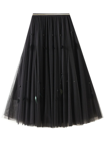 Medium to Long High Waist Feathers Skirt