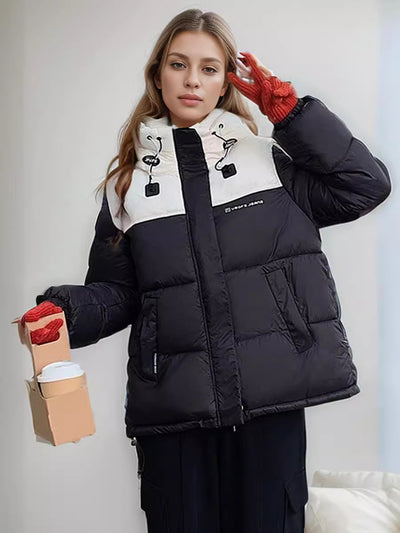 Hooded Short Cotton-padded Jacket Coat