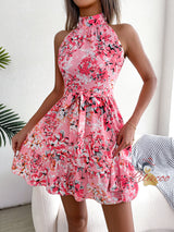 Women Sleeveless Summer Floral Dress