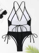 Women Deep V-neck One-piece Bikini