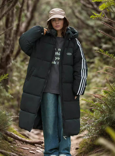 Hood Thickened Long Cotton-padded Down Jacket