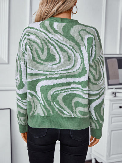 Abstract Pattern Jacquard Sweater