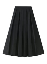 Retro Pleated Elastic High Waist Skirt