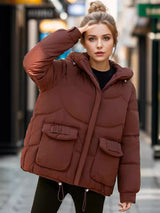 Short Hooded Padded Down Coat