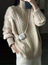 Loose High-necked Short Thick Sweater Coat