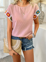 Casual Contrast Polka-dot Short-sleeved Shirt