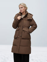 Medium and Long Slim Hooded Cotton-padded Coat