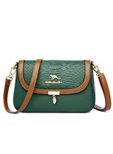 One-shoulder Crocodile Contrasting Crossbody Bag