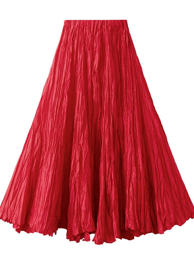 Pleated Loose Slim Big Swing Skirt