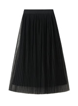 High Waist Pleated Gauze Skirt