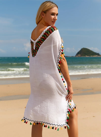 Bat Sleeve Swimsuit Cover Up Beach Dress