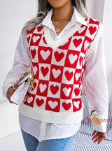 College Wind Love Knitted Sweater Vest