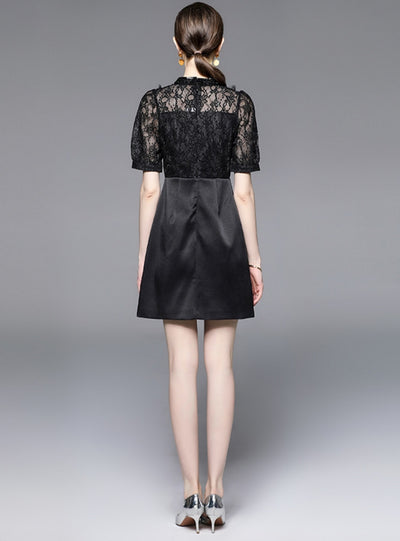 Heavy Industry Beaded Lace Slim Dress