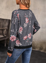 Pullover Print Long Sleeve Round Neck T-shirt