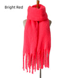 Thick Tassel Solid Color Thick Scarf