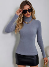 High Elastic Slim High Neck Sweater