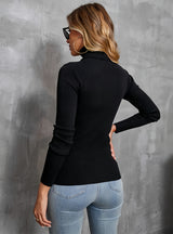 High Elastic Slim High Neck Sweater