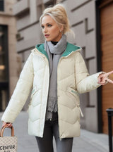 Hooded Medium to Long Cotton-padded Coat